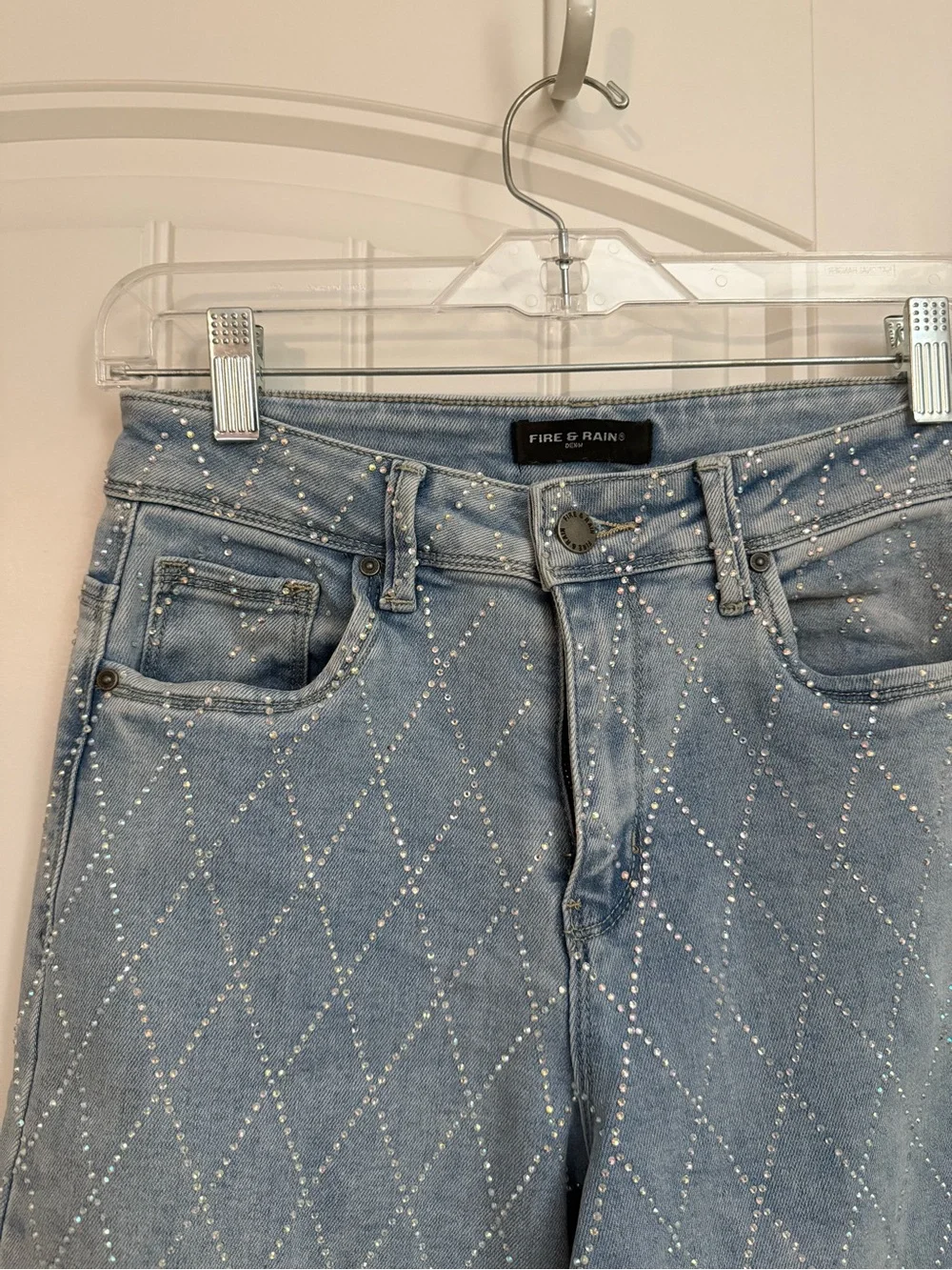 Fire & Rain Light Blue Quilted Wide-Leg Jeans - Women - Picture 3 of 6